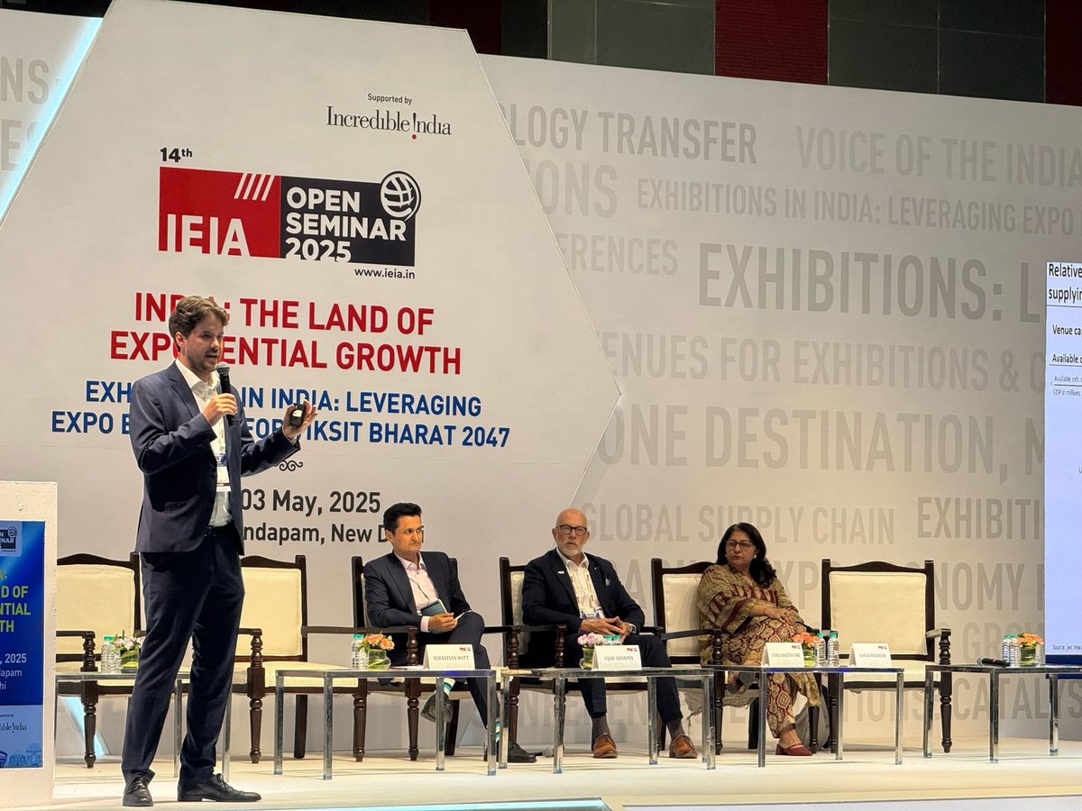 📍 UFI CEO Chris Skeith OBE was delighted to support the IEIA Open Seminar 2025, organised by the Indian Exhibition Industry Association, in New Delhi 🇮🇳

🔗 Continue reading: brnw.ch/21wSmYo

#ufi #ufiadvocacy #ufiasia #IEIA #india #eventprofs