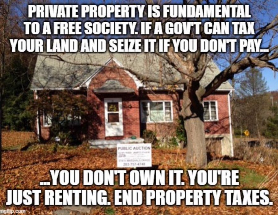 Dear President Trump,

We need relief for taxpayers. Eliminate property tax on homes that are paid for.  

We should OWN the house that took a lifetime to pay off.  Get rid of this unfair tax.
It is theft. 

Thank you.
Sincerely,
Taxed to death citizen