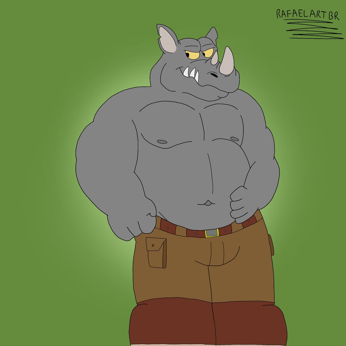 RafaelArt_Br's tweet image. Rocksteady ~ I love this rhino doodle! 🦏 

#furry #furryart #rocksteady #doodle #digitalart