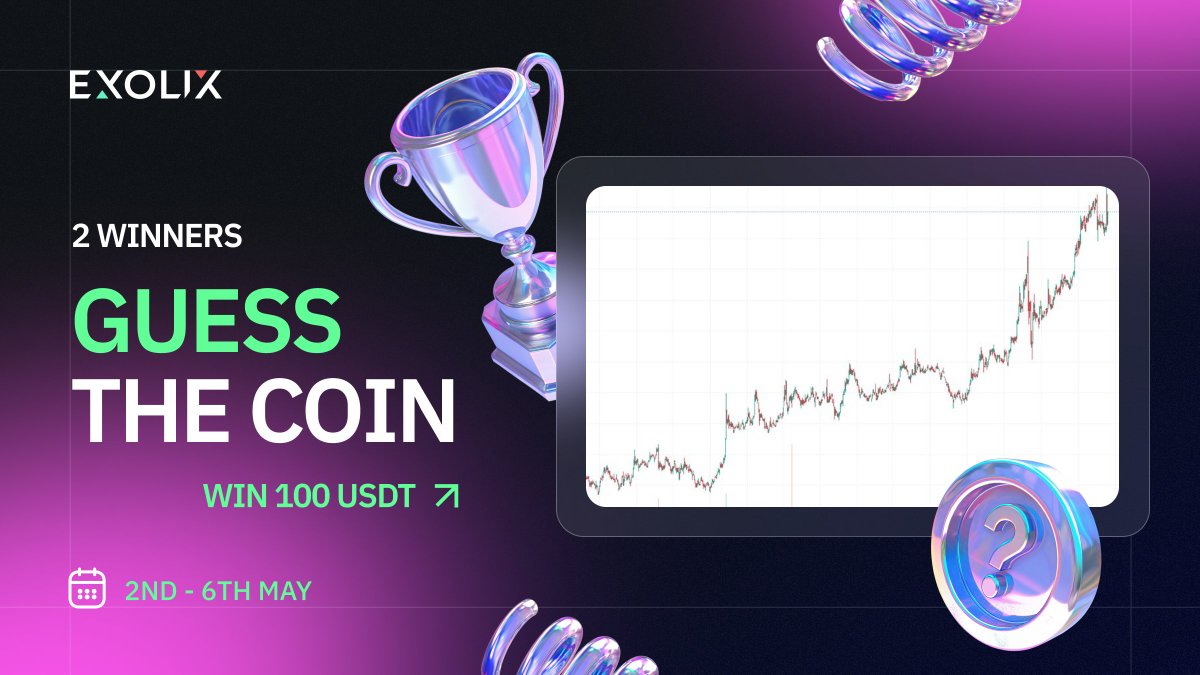 🔎 Guess the coin from the chart 🔎

Think you’re good at reading charts? One coin, one April chart, two winners.

📍 Clues:
– April price chart from TradingView
– Сoin is listed on Exolix
– Ranked among the Top 100 by market cap

How to enter:
✔️ Follow <a href="/exolix_com/">Exolix</a>
✔️ Like + RT