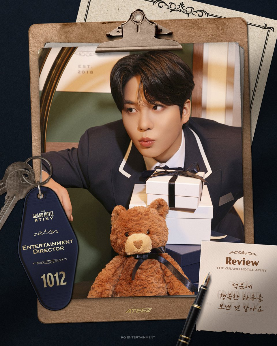 ATEEZofficial's tweet photo. [🛎] Entertainment Director #JONGHO

2025. 05. 05

#ATINY #에이티니 #ATEEZ #에이티즈
#종호 #Room_No_1117 https://t.co/rwYmH4lObq