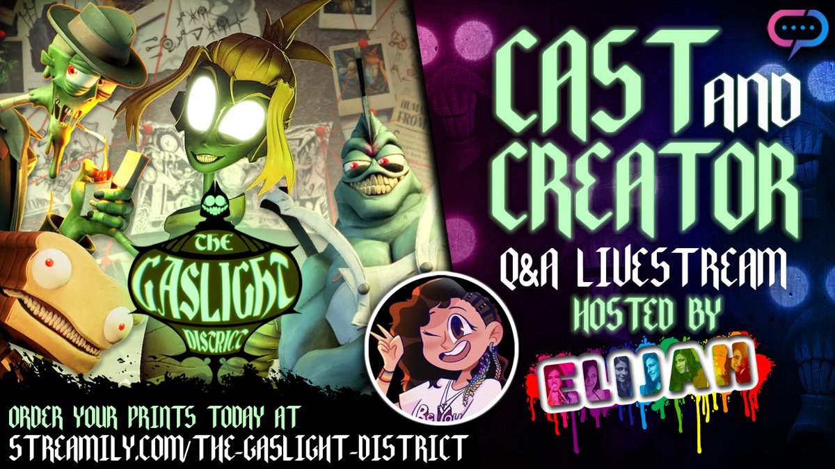 Soo... this is happening. 👀

Join me at 4PM PST/7PM EST on May 17th for an awesome Q&amp;A with the cast and creator of #TheGaslightDistrict! 

If you'd like to order cool prints to be signed by the cast, you can do so here: tidd.ly/3EYOMJz

See ya there! 

#Glitch