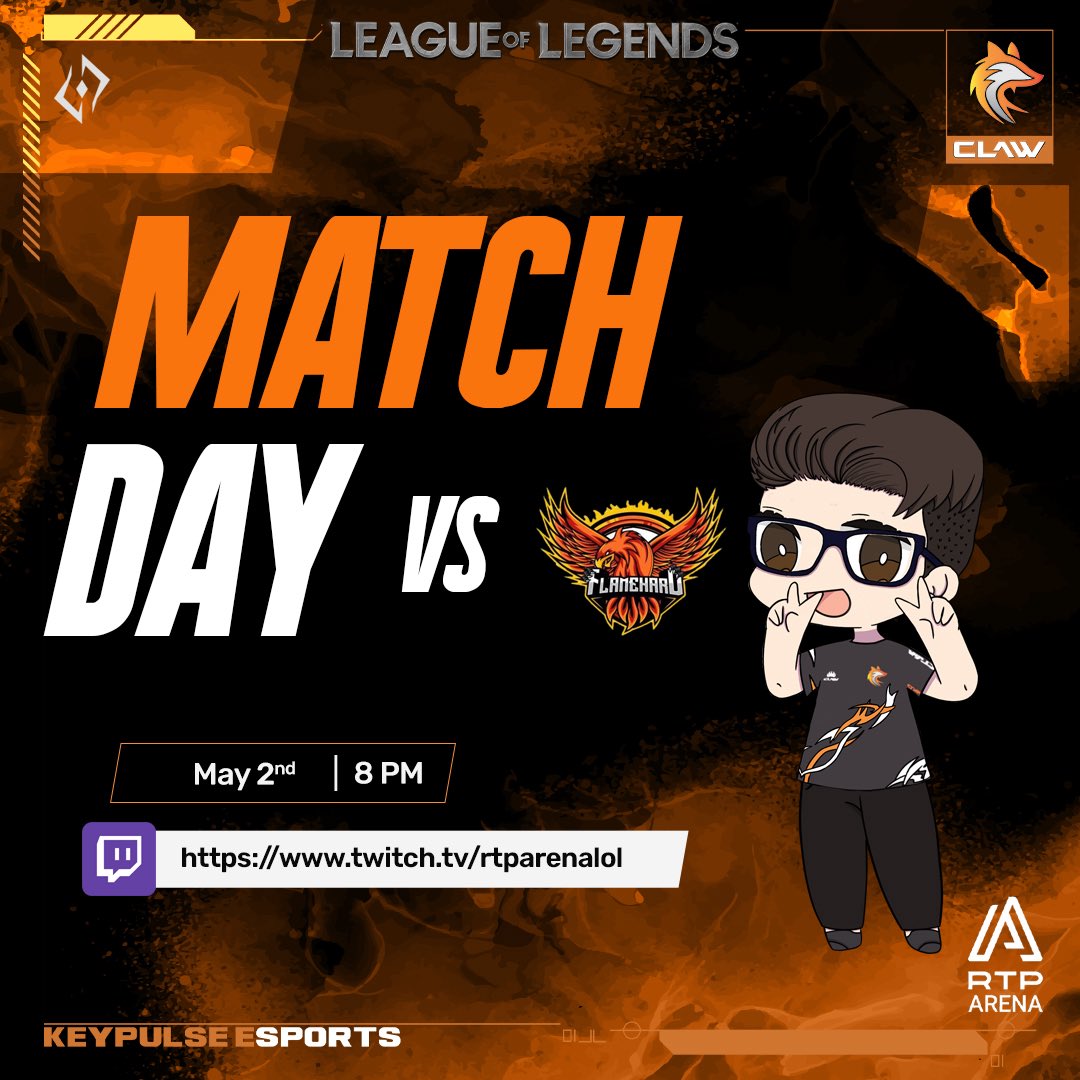 🙌🏻Dia de Jogo 🙌🏻
As coisas não têm corrido bem mas iremos manter o foco e dar o nosso melhor neste jogo difícil contra os
<a href="/flamehardorg/">Flamehard</a> 

Não percas no canal da <a href="/rtparena/">RTP Arena</a> às 20h!