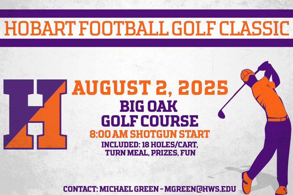 Announcing our annual Golf Classic! Looking forward to a fun event for alumni, family, and fans! #TheHobartWay