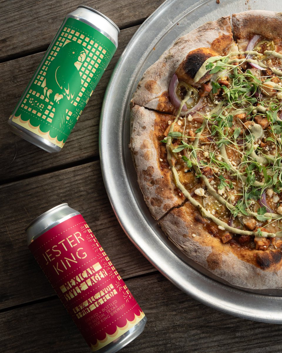 For Cinco de Mayo weekend, try our pizza special the Zaragoza!

Red enchilada sauce, queso Oaxaca, chipotle marinated chicken, pickled jalapenos, red onion, cotija, fire-roasted poblano crema, Keaglewicz Farms micro cilantro

Pair it with our Mexican-Style Lager!