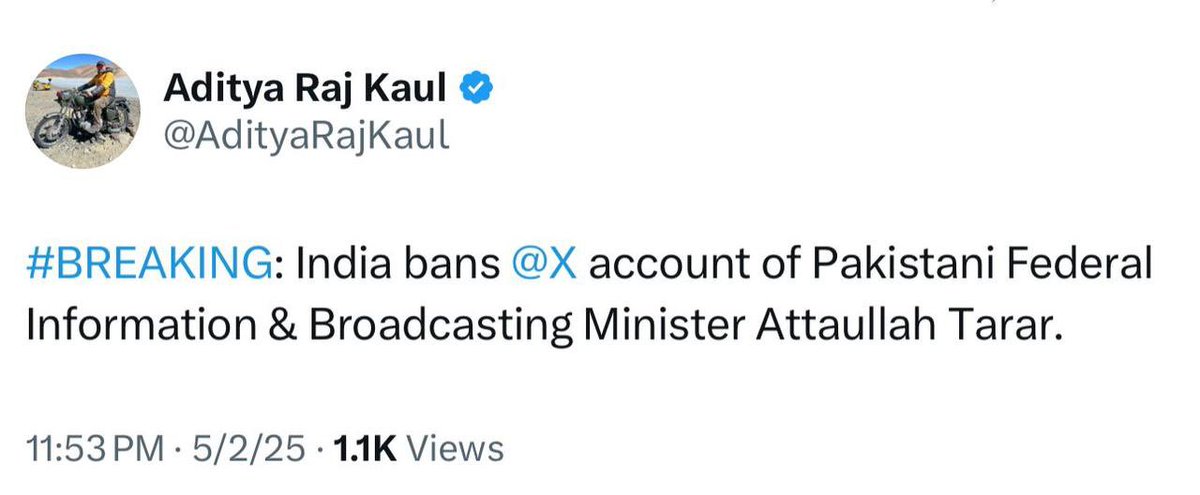 جب بات ہو پاکستان کے بیانیے کی، تو آواز بنتے ہیں اتا عطاتارڑ

بھارت نے اُن کا X اکاؤنٹ بند کر دیا، کیونکہ سچ برداشت کرنا ہر کسی کے بس کی بات نہیں۔
عطاتارڑ وہ وفاقی وزیر ہیں جو لفظوں سے وار کرتے ہیں، اور بیانیے کی جنگ جیت جاتے ہیں۔

یہ صرف وزیر نہیں،
پاکستان کی خودداری، غیرت اور