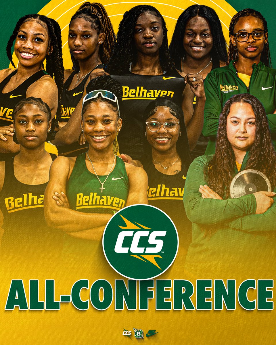 𝐀𝐥𝐥-𝐂𝐂𝐒 𝐒𝐞𝐥𝐞𝐜𝐭𝐢𝐨𝐧𝐬

Congratulations to these nine Blazers on being named to the <a href="/CCofSouth/">Collegiate Conference of the South</a> Women's Track &amp; Field All-Conference teams

📰 » bit.ly/44Rra48

#GoGreen | <a href="/BelhavenTFXC/">Belhaven Track & Field/XC</a>
