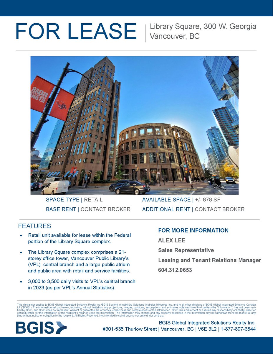 🏢 LEASING OPPORTUNITIES 🏢

For more information visit: bgis.com/properties