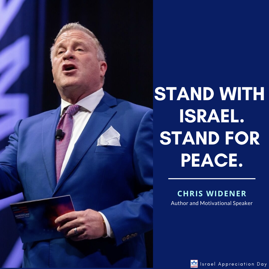 Israel Appreciation Day (@israelappday) on Twitter photo Israel: A Beacon of Democracy.
<a href="/ChrisWidener/">Chris Widener</a>, motivational speaker and unwavering ally of Israel, has always been outspoken in his love and support for the land of Israel and its people. His dedication to advocating for Israel is inspiring. Thank you for all you do — keep your Israel: A Beacon of Democracy.
<a href="/ChrisWidener/">Chris Widener</a>, motivational speaker and unwavering ally of Israel, has always been outspoken in his love and support for the land of Israel and its people. His dedication to advocating for Israel is inspiring. Thank you for all you do — keep your