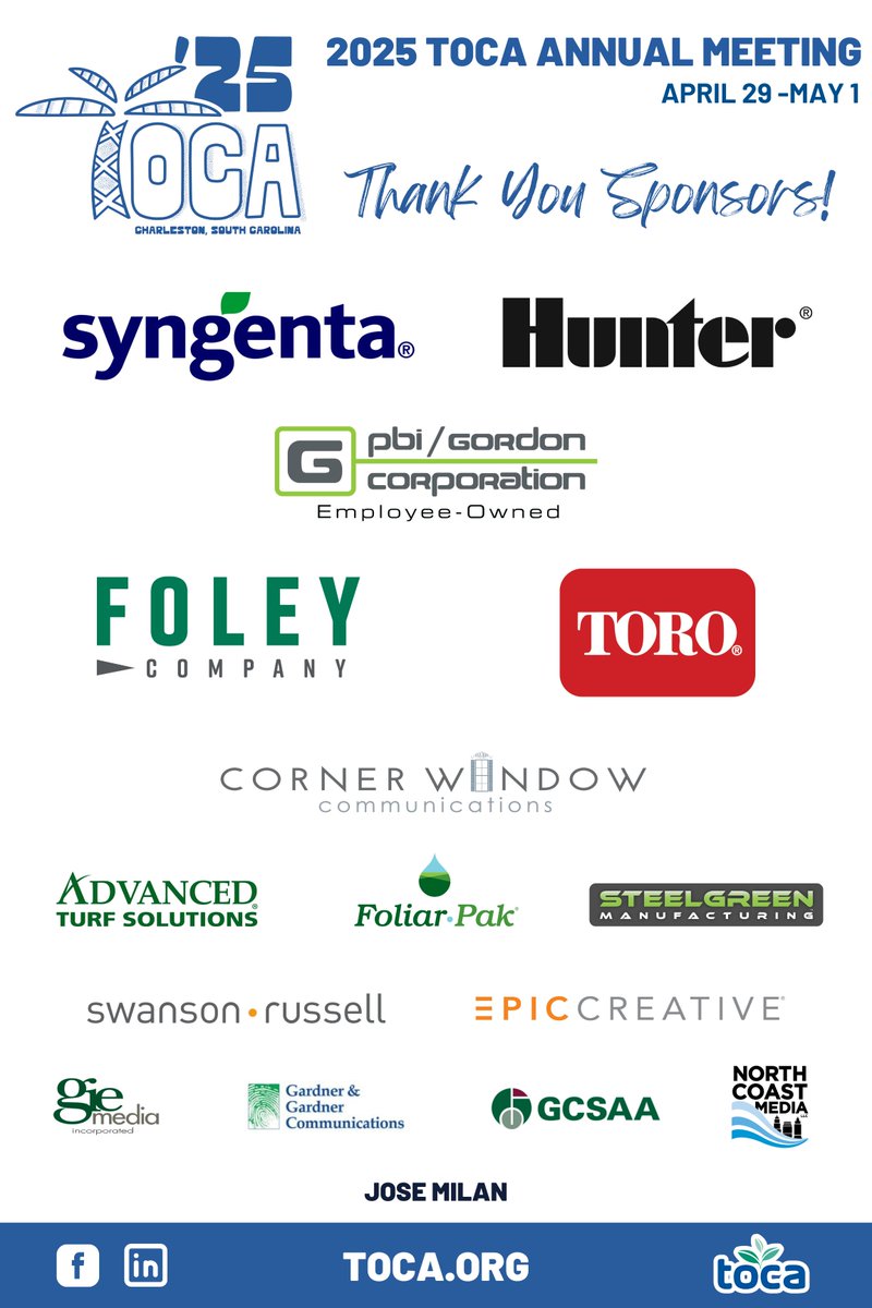Thank you sponsors!

The TOCA Annual Meeting would not be possible without the help of our generous sponsors. We appreciate you all for your support!

#TOCA2025