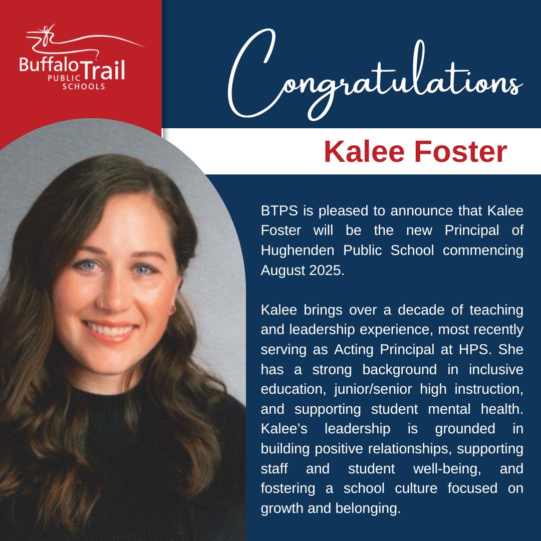 We’re excited to share that Kalee Foster has been appointed Principal of Hughenden Public School starting August 2025! 

With over a decade of experience and a passion for inclusive education and student well-being, we’re thrilled for what’s ahead. 

Congrats, Kalee!