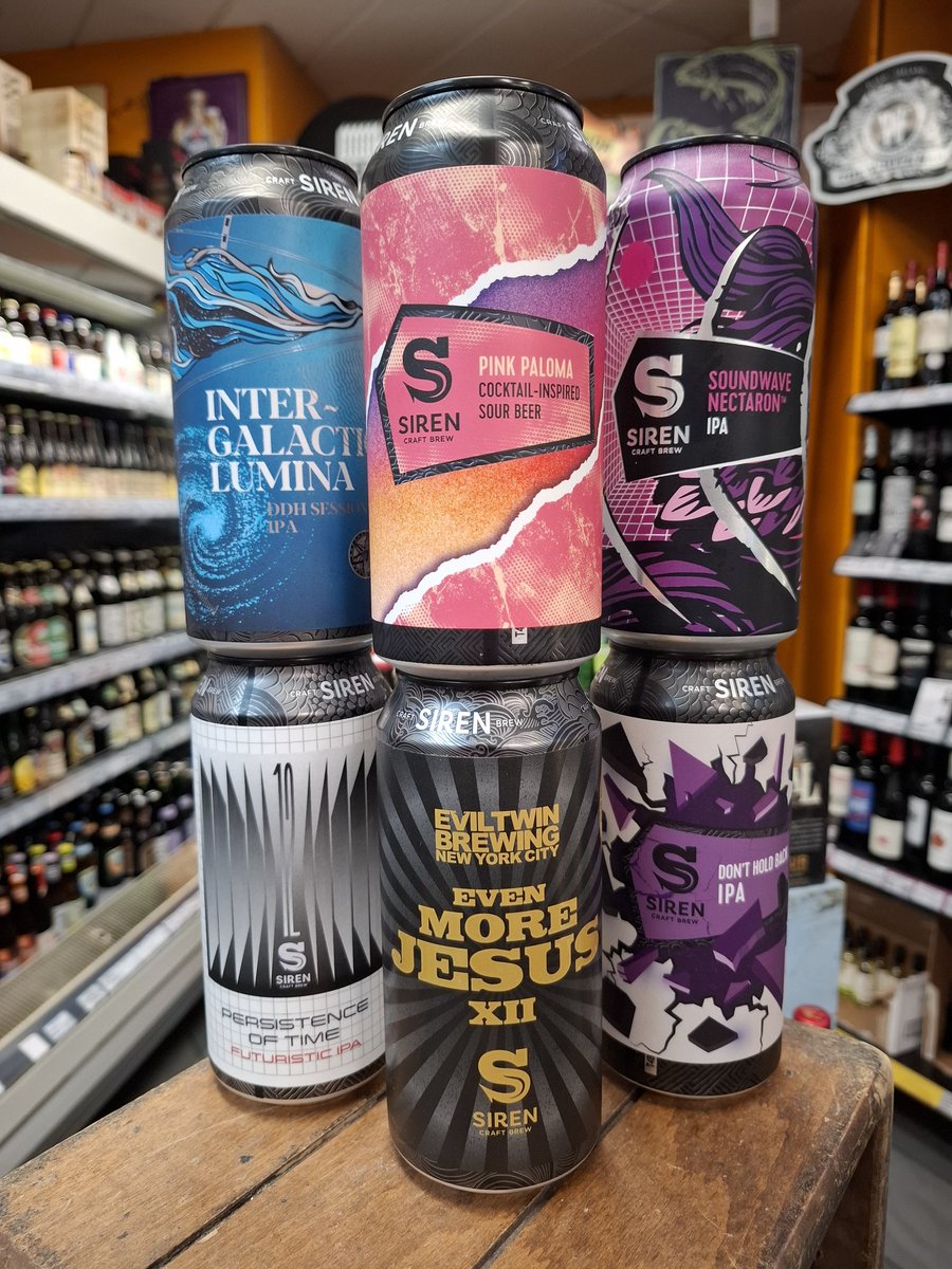 New beers in to us from <a href="/SirenCraftBrew/">Siren Craft Brew</a>. #craftbeer #cans <a href="/ProAddition/">Pro Addition</a> #ipa #WestCoastIPA #nectaron #ale #stout #ImperialStout #SourAle