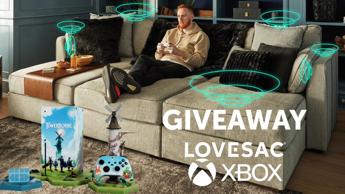 Enter for the chance to win a Prize Package worth $5,000! 🎉
Win the ultimate setup:
🎮 An Exclusive Towerborne <a href="/Xbox/">Xbox</a> Series X Console
🛋️ Lovesac Product
How to enter on X:
1️⃣ Follow <a href="/Lovesac/">Lovesac</a>
2️⃣ Like this post
3️⃣ Repost or Quote Repost this post

Let the games (and lounging)