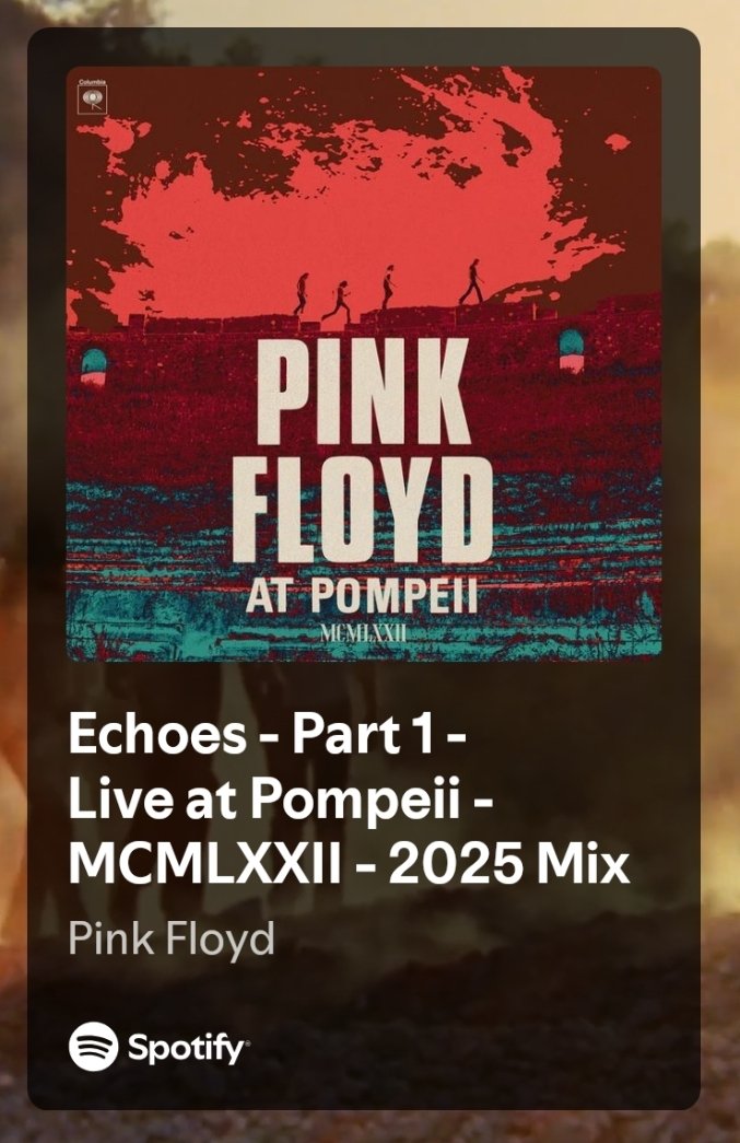 It's FANTASTIC to finally have #PinkFloyd Live In Pompeii available on streaming with a fantastic new mix