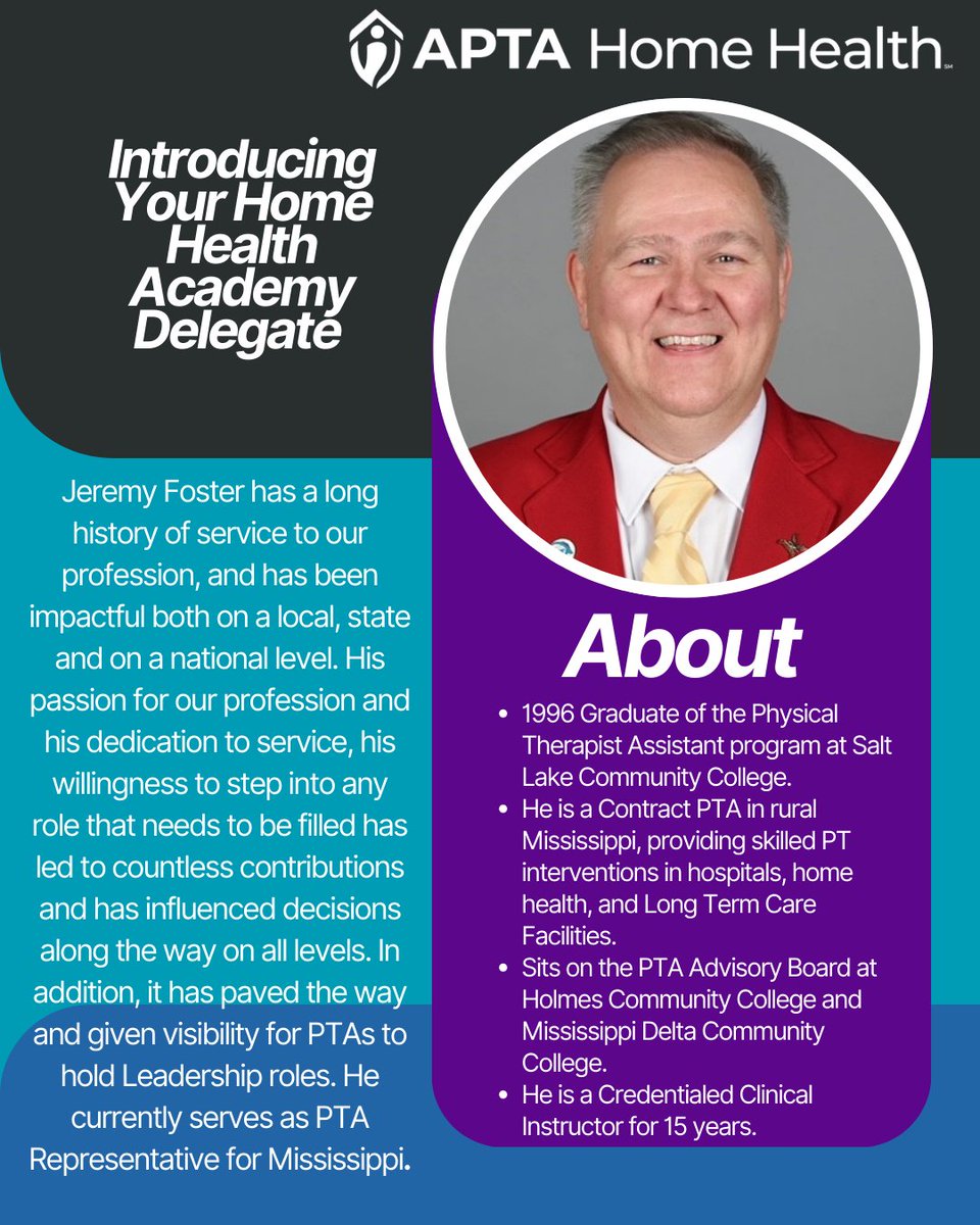 APTA Home Health (@aptahomehealth) on Twitter photo 🎉 Meet Our New Delegate: Jeremy – A True Advocate for the PTA Profession! 🎉
Jeremy is a shining example of what a Physical Therapist Assistant (PTA) can achieve by showing up, by being willing to serve, and by simply saying YES. 🎉 Meet Our New Delegate: Jeremy – A True Advocate for the PTA Profession! 🎉
Jeremy is a shining example of what a Physical Therapist Assistant (PTA) can achieve by showing up, by being willing to serve, and by simply saying YES.