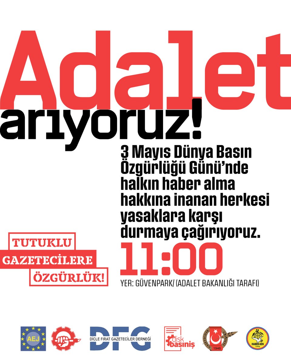Halkın haber alma hakkına inanan herkesi 3 Mayıs’ta yasaklara karşı durmaya çağırıyoruz.