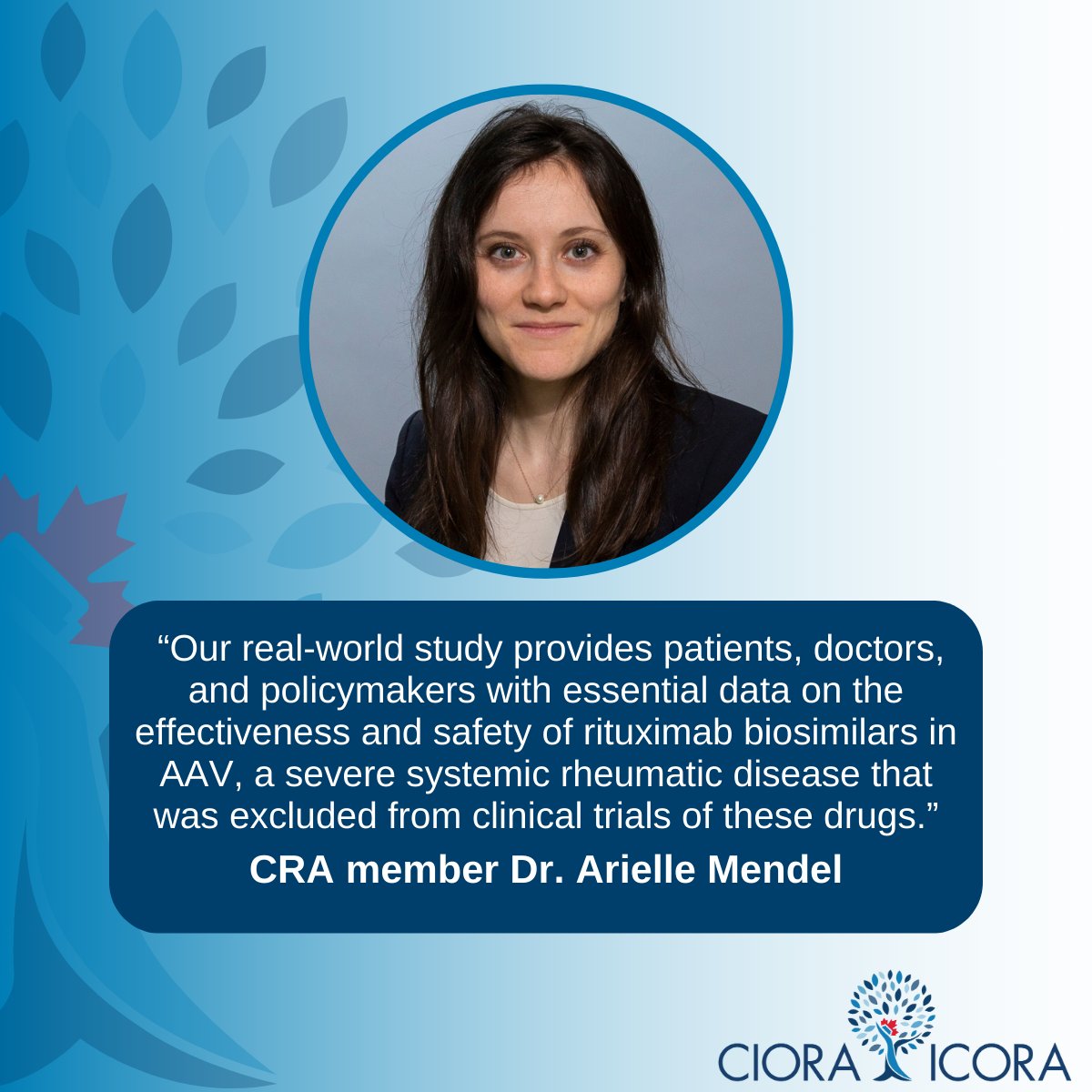 Foundation_CRA's tweet photo. How do biosimilars compare to originator drugs in real-world settings? Dr. Arielle Mendel’s #CIORA-funded BRAVO study looks at ANCA-associated vasculitis. With 200 participants across 9 centres, it's the largest Canadian cohort to date. Learn more: https://t.co/oVQNA3c1V6 https://t.co/4np1BUFwpM
