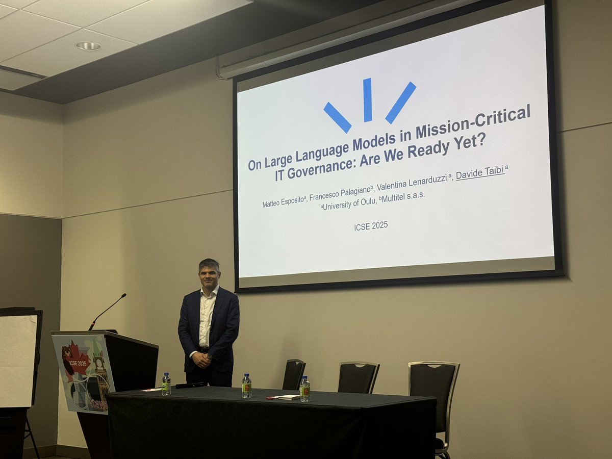 <a href="/davidetaibi/">Davide Taibi</a> is presenting our industrial paper <a href="/ICSEconf/">ICSE</a> <a href="/_Matt_Esposito_/">Matteo Esposito</a> <a href="/m3sOulu/">M3S Oulu</a> #ICSE25