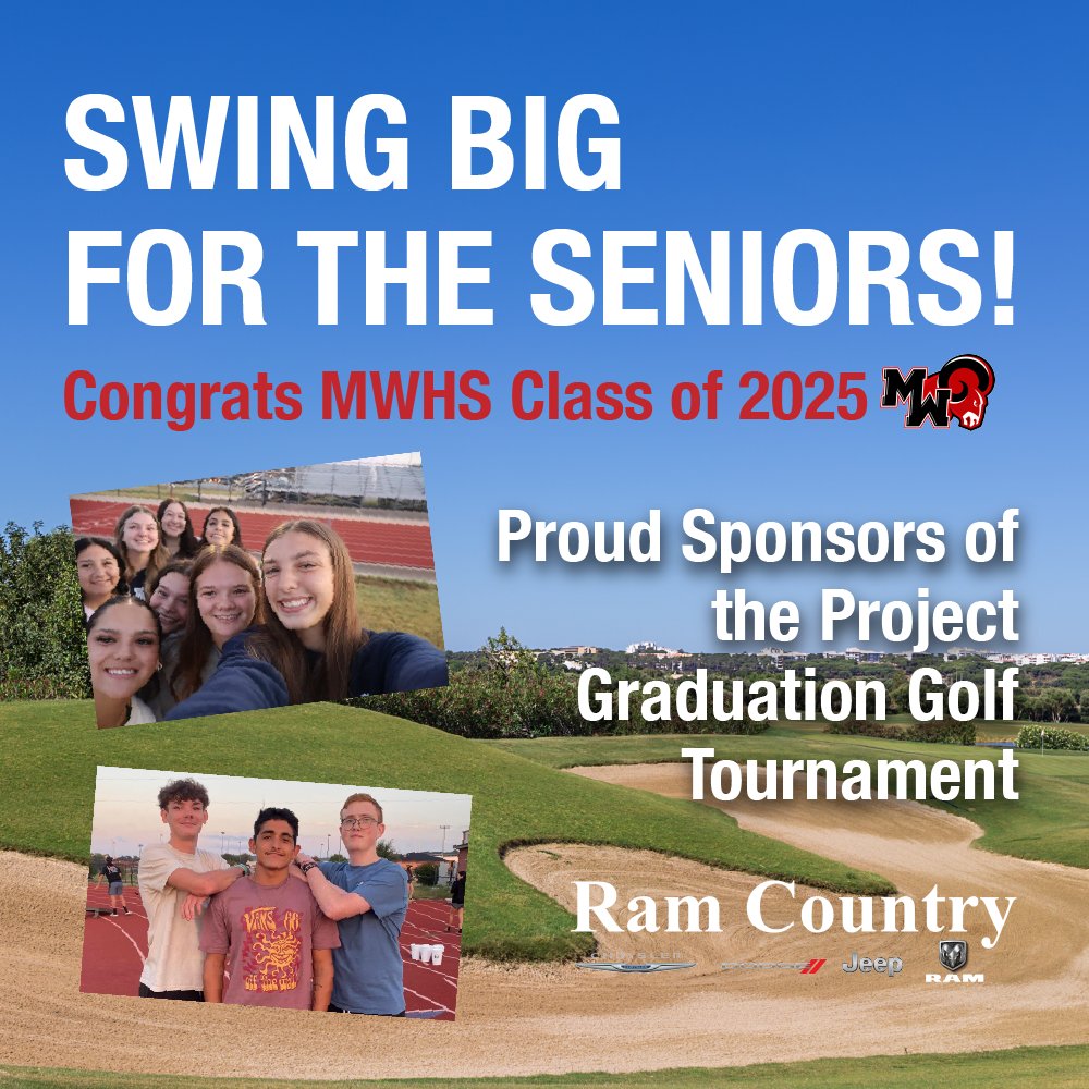 RamCountry_MW's tweet image. Ram Country Mineral Wells is honored to support Mineral Wells High School’s Project Graduation Golf Tournament! 🎓⛳ Celebrating the Class of 2025 and their bright future.⭐#Classof2025 #ProjectGraduation #RamCountry #MineralWells
