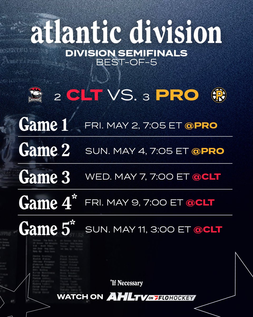 TheAHL's tweet photo. New matchups enter the chat📲
#CLTvsPRO | #COLvsSJ | #CalderCup
📺: https://t.co/xslzIvekI0 https://t.co/j2a8jRZGcl