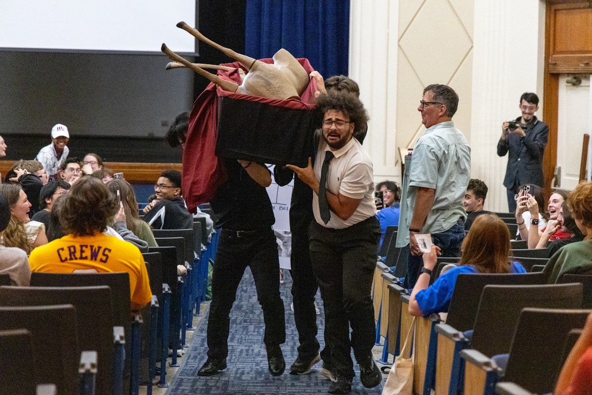 LSMSA's tweet image. The #LSMSA Class of '25 are a unique bunch. For their senior prank, they commandeered (🥁) the year's final Convocation to stage a celebration of life for Mitch, a 3-D archery target shaped like a whitetail deer. Well played, Class of '25. Well played. 🦌
