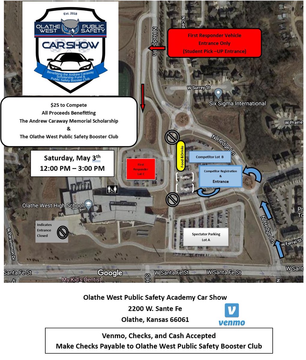 Olathe West Public Safety Academy (@owpsacademy) on Twitter photo Looks like great weather for the Car Show Tomorrow! See you there! <a href="/OWNovacekOWLS/">Jay Novacek</a> <a href="/MaBlackOW/">Megan Black</a> <a href="/JoCoMedAct/">JoCo MED-ACT</a> <a href="/OlatheFire/">Olathe Fire Dept.</a> <a href="/OlathePolice/">Olathe Police</a> <a href="/OverlandPark_PD/">Overland Park Police</a> <a href="/JOCOSHERIFF/">Johnson Co KS Sheriff</a> <a href="/OlathePathways/">Olathe Career Pathways</a> <a href="/USArmy/">U.S. Army</a> <a href="/shawneeKSpolice/">Shawnee KS Police Department</a> <a href="/JoCo_Emergency/">Johnson Co. EM</a> <a href="/LenexaPolice/">Lenexa Police</a> <a href="/Olathe21st/">21stCenturyAcademies</a> Looks like great weather for the Car Show Tomorrow! See you there! <a href="/OWNovacekOWLS/">Jay Novacek</a> <a href="/MaBlackOW/">Megan Black</a> <a href="/JoCoMedAct/">JoCo MED-ACT</a> <a href="/OlatheFire/">Olathe Fire Dept.</a> <a href="/OlathePolice/">Olathe Police</a> <a href="/OverlandPark_PD/">Overland Park Police</a> <a href="/JOCOSHERIFF/">Johnson Co KS Sheriff</a> <a href="/OlathePathways/">Olathe Career Pathways</a> <a href="/USArmy/">U.S. Army</a> <a href="/shawneeKSpolice/">Shawnee KS Police Department</a> <a href="/JoCo_Emergency/">Johnson Co. EM</a> <a href="/LenexaPolice/">Lenexa Police</a> <a href="/Olathe21st/">21stCenturyAcademies</a>