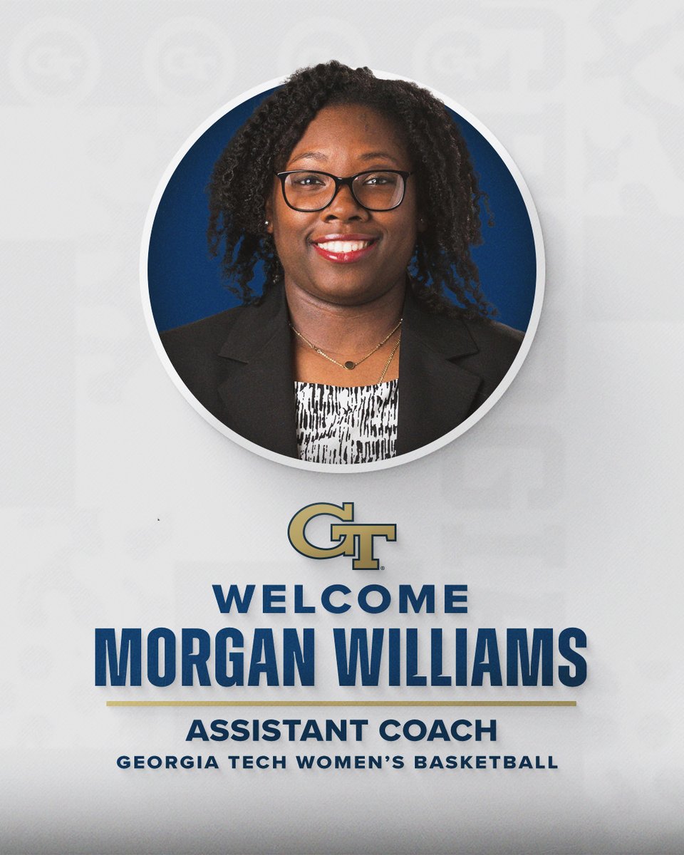 Georgia Tech Women's Basketball (@gtwbb) on Twitter photo Excited to welcome <a href="/CoachMoWill15/">Morgan Williams</a> to the Yellow Jacket family! #StingEm
📰: buzz.gt/williams050225 Excited to welcome <a href="/CoachMoWill15/">Morgan Williams</a> to the Yellow Jacket family! #StingEm
📰: buzz.gt/williams050225