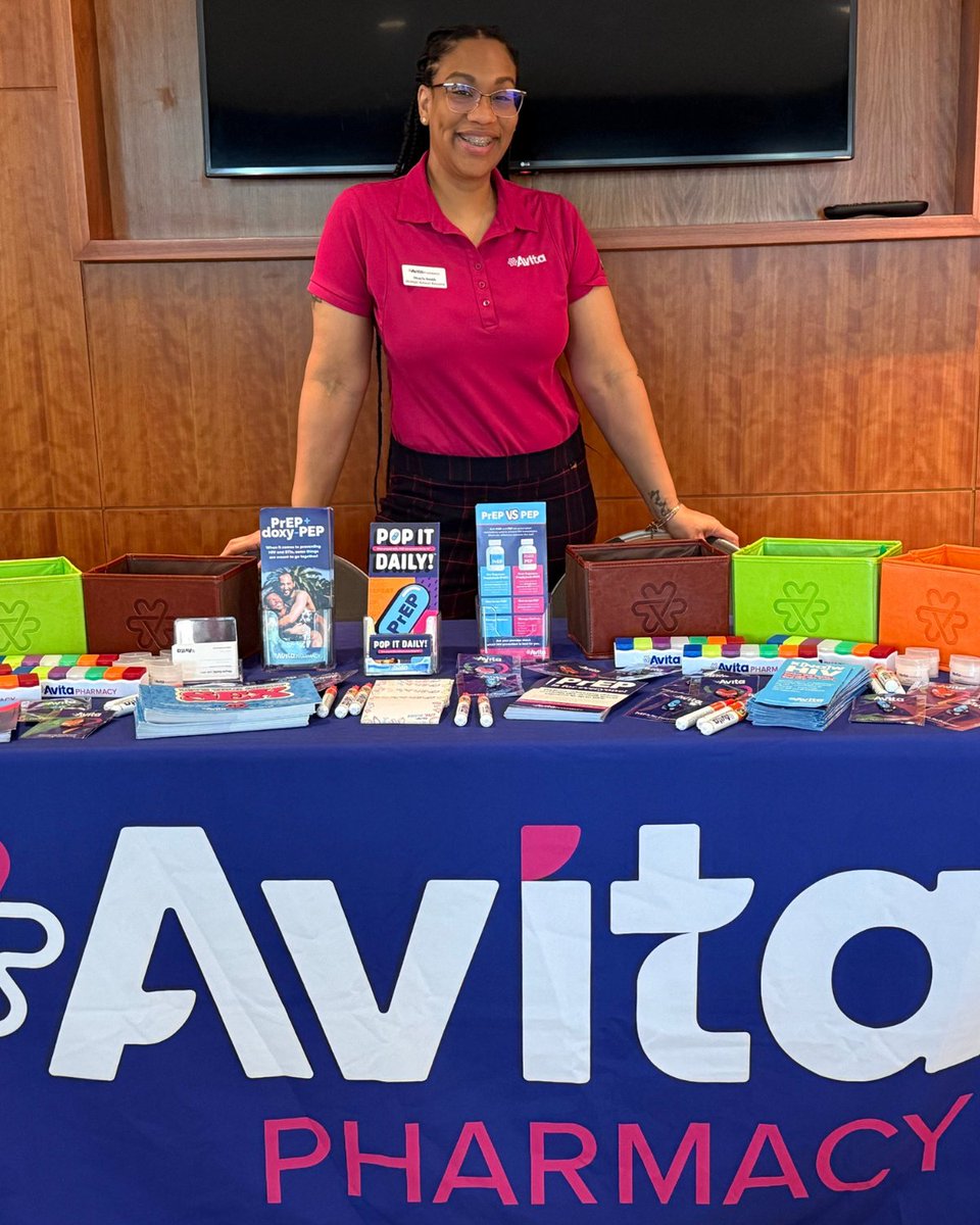AvitaPharmacy's tweet photo. Avita’s Shayla Smith was proud to engage and educate at the Houston Health Department’s PrEP Summit this week. #CompassionateCare #PrEP #EndHIV https://t.co/4G3FJQMrtV