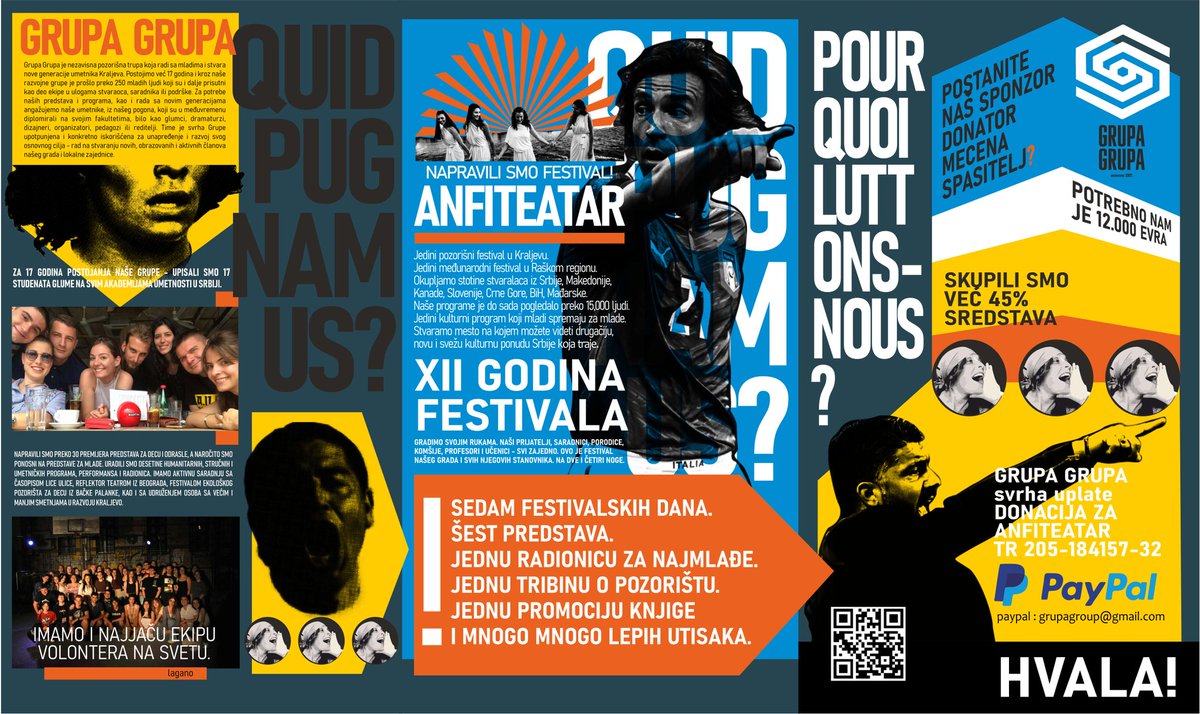 HEJ!
Stiže XII festival <a href="/ANFITEATAR/">A.N.F.I.TEATAR 2025</a>!
Mnogi od vas već pomažu organizaciono, a neki i donacijama!
HVALA SVIMA!
Donacije možete na
TR 205-184157-32 ili na
Paypal: grupagroup@gmail.com!
🔽🔽🔽