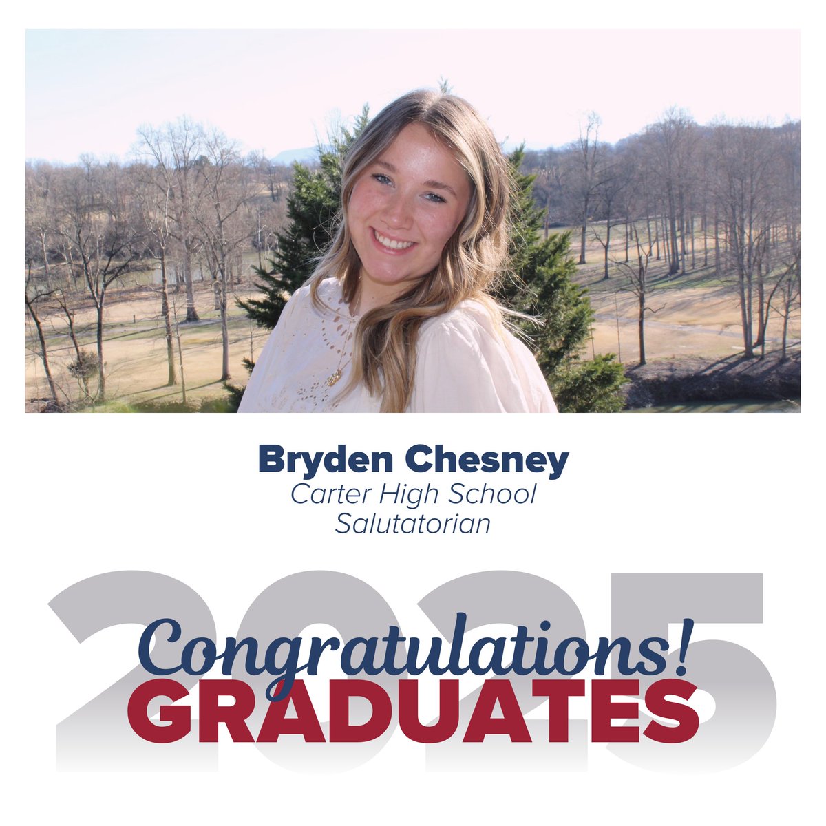 Congrautlations to Carter High School Valedictorian Alyssa Allen and Salutatorian Bryden Chesney!