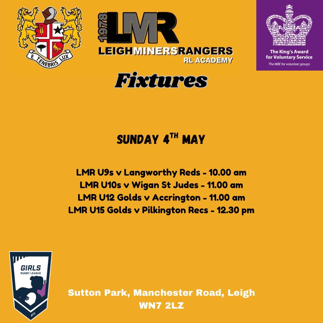 ⚫️🟡🏉 Sunday games at Manchester Road this week🏉🟡⚫️