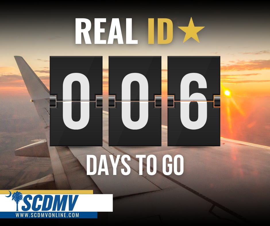🚨 REAL ID Deadline Coming Up! 🚨

Starting next Wednesday, May 7, 2025, you’ll need a REAL ID-compliant driver’s license or another acceptable form of ID (like a passport) to fly within the U.S. ✈️

For more information, visit: dhs.gov/real-id