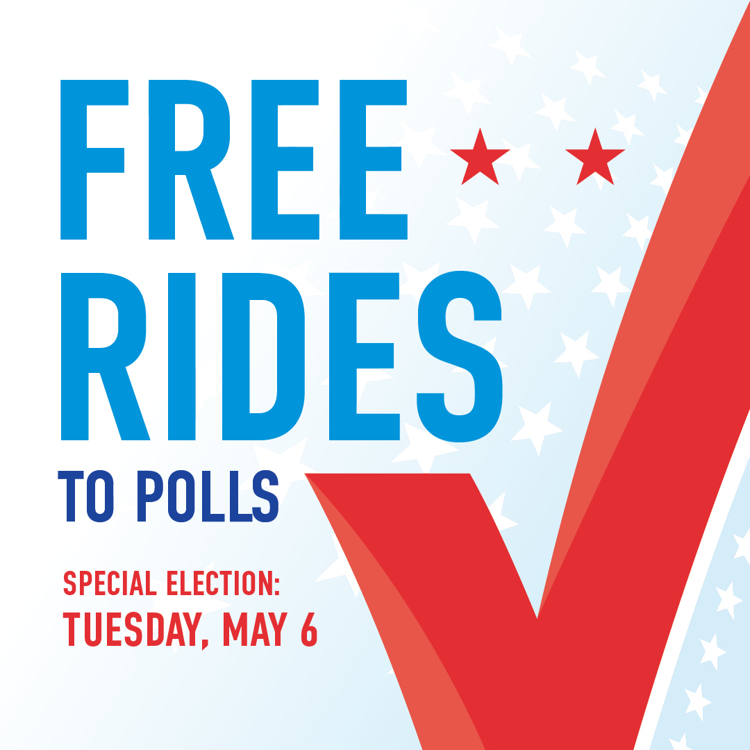RideCATA's tweet image. 🚍 Need a ride to #vote? 🗳️

CATA, EATRAN and Clinton Transit are offering #FreeRides to register at local clerk's offices and polling sites for the May 6 special election.

📅 Early voting in Eaton County is May 3-4. Ride free to the Delta Township Administration Building with