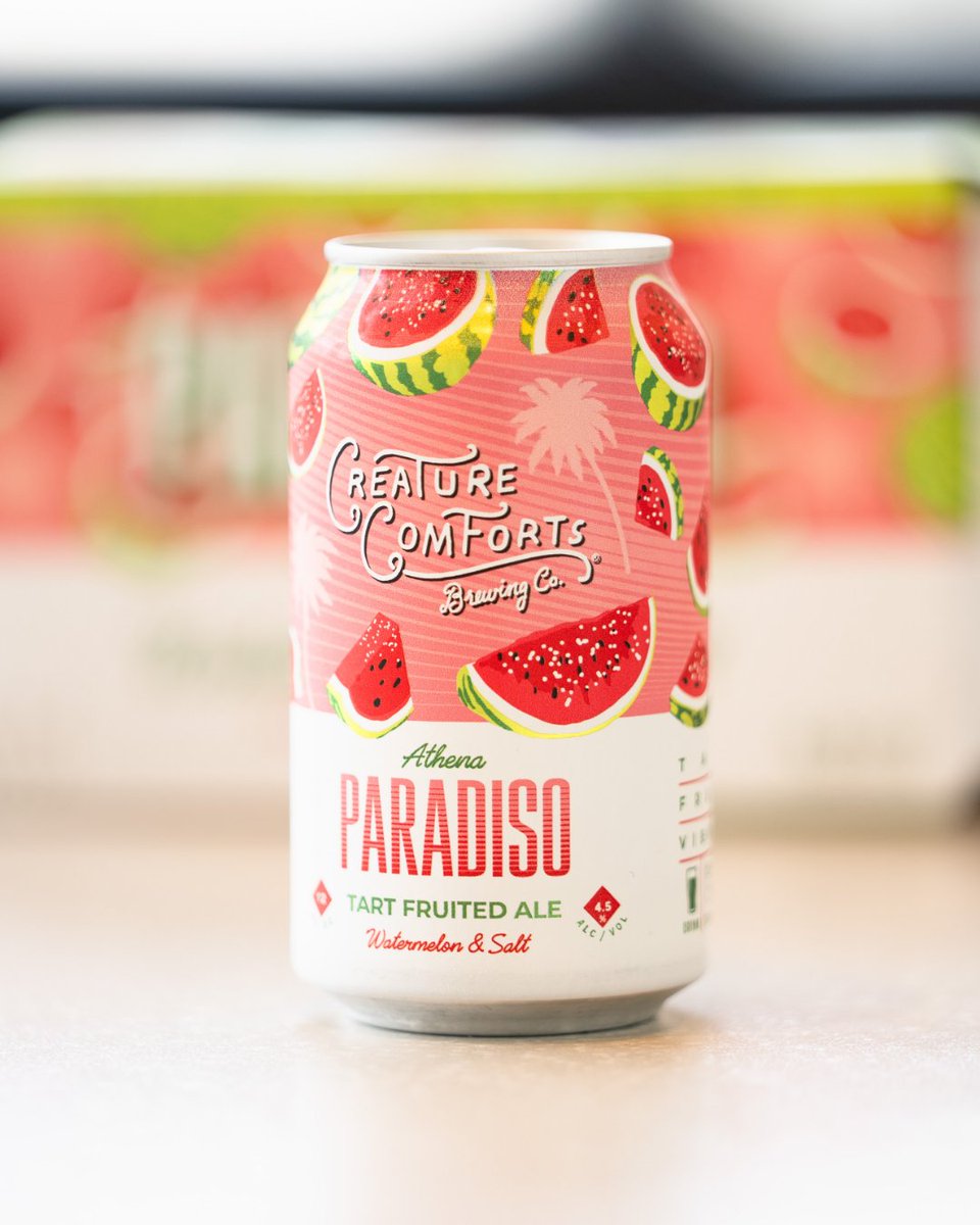 creaturebeer's tweet photo. Paradiso is back 🍉 🧂 ☀️
#creaturecomfortsbeer #paradiso #athenaparadiso https://t.co/oQXIEnLOYd