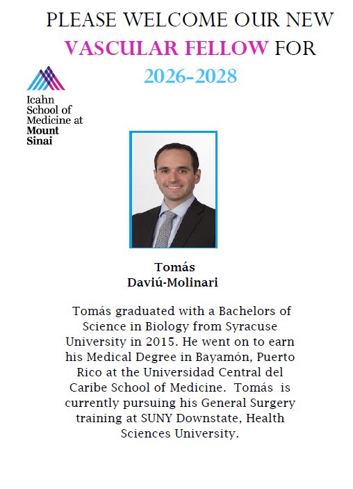 Daniel K. Han (@danhan) on Twitter photo A bit late (crushed in the OR) but a big welcome to our newest <a href="/SinaiVascular/">Mount Sinai Vascular</a> fellow, Dr. Tomas Daviu-Molinari! A bit late (crushed in the OR) but a big welcome to our newest <a href="/SinaiVascular/">Mount Sinai Vascular</a> fellow, Dr. Tomas Daviu-Molinari!