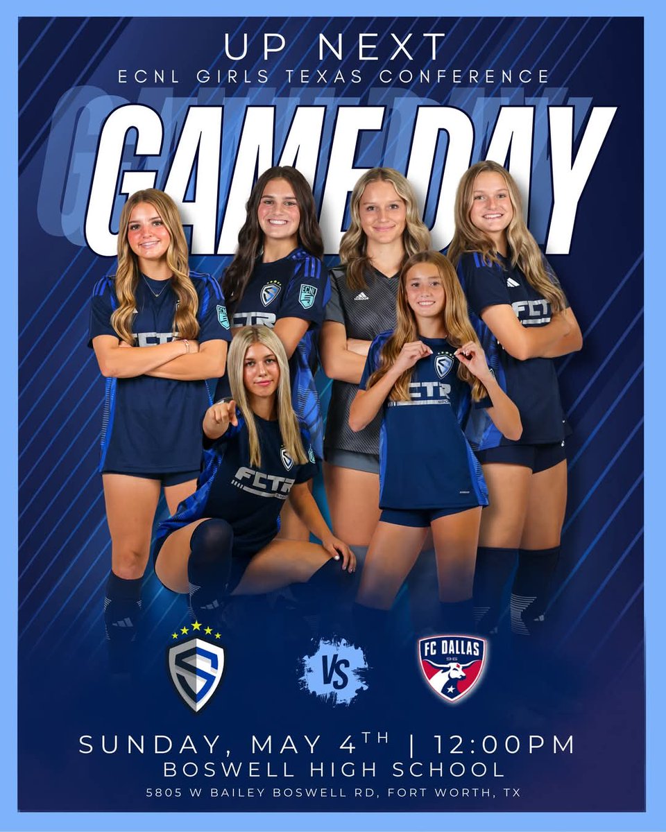 Isabella Bravo (@bbravosoccer) on Twitter photo Game Day Sunday! Only 2 games left in the regular season! Let's Go!!!
📅 Sunday, May 4th
⏰ 12:00 PM
🆚 FC Dallas 09 ECNL
🏟️ Boswell High School
<a href="/ECNLgirls/">ECNL Girls</a> <a href="/TopDrawerSoccer/">TopDrawerSoccer</a> <a href="/TheSoccerWire/">SoccerWire</a> <a href="/PrepSoccer/">Prep Soccer ⚽️</a> <a href="/PrepSoccerTX/">Prep Soccer Texas</a> <a href="/ImYouthSoccer/">ECNL/GA/Recruiting/College Soccer</a> <a href="/ImCollegeSoccer/">College Soccer Truth ™</a> <a href="/StingSoccerClub/">Sting Soccer Club</a> @PAPrecruiting Game Day Sunday! Only 2 games left in the regular season! Let's Go!!!
📅 Sunday, May 4th
⏰ 12:00 PM
🆚 FC Dallas 09 ECNL
🏟️ Boswell High School
<a href="/ECNLgirls/">ECNL Girls</a> <a href="/TopDrawerSoccer/">TopDrawerSoccer</a> <a href="/TheSoccerWire/">SoccerWire</a> <a href="/PrepSoccer/">Prep Soccer ⚽️</a> <a href="/PrepSoccerTX/">Prep Soccer Texas</a> <a href="/ImYouthSoccer/">ECNL/GA/Recruiting/College Soccer</a> <a href="/ImCollegeSoccer/">College Soccer Truth ™</a> <a href="/StingSoccerClub/">Sting Soccer Club</a> @PAPrecruiting