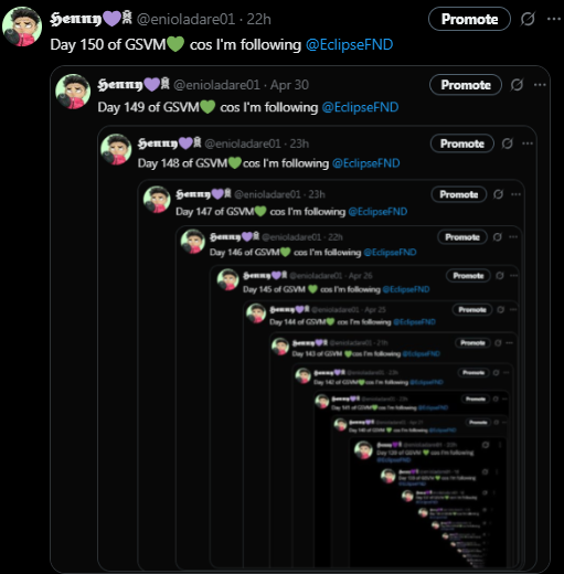Day 151 of GSVM💚 cos I'm following <a href="/EclipseFND/">Eclipse</a>