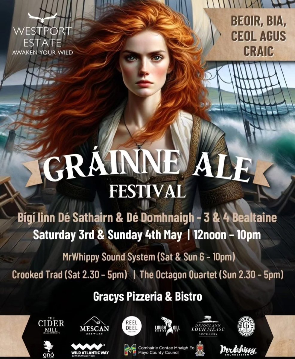 It’s time! Time for ale …. Grainne Ale. Yes it’s the festival weekend. See. You. There. 
Westport House at Gracy’s.