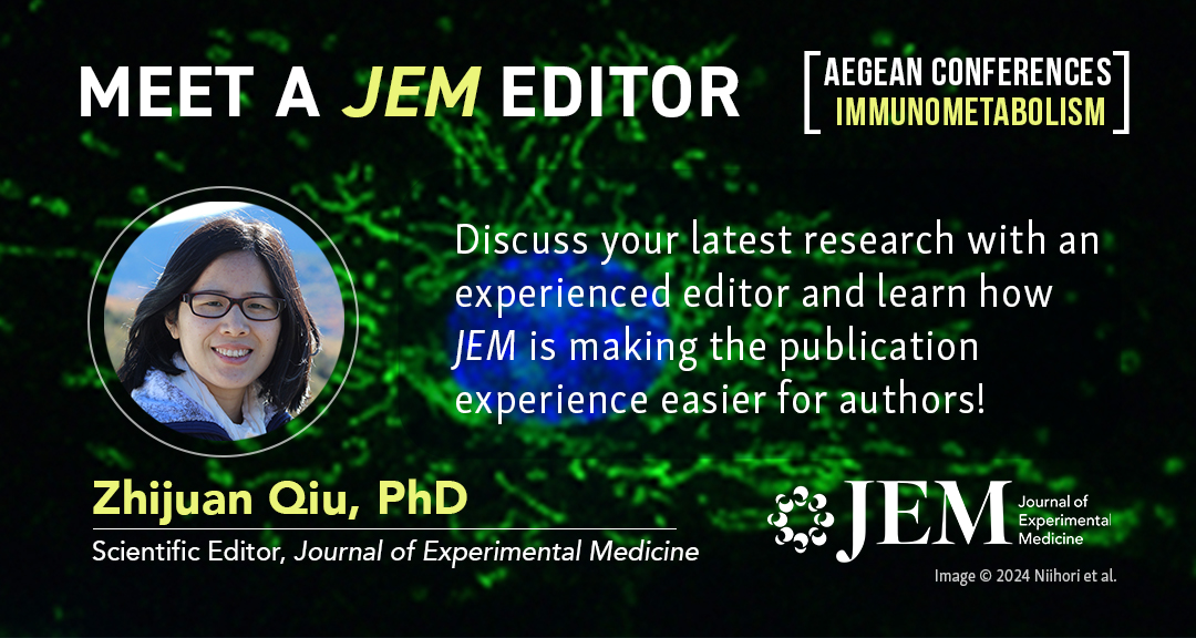 Journal of Experimental Medicine (@jexpmed) on Twitter photo Attending <a href="/AegeanConf/">Aegean Conferences</a> Conference on ImmunoMetabolism in Crete? Get in touch with our Scientific Editor Zhijuan Qiu who will be attending! Bring all your publication-related questions š¬
Email Zhijuan āļø hubs.la/Q03kjfpj0
See our new collection š hubs.la/Q03kh_LP0 Attending <a href="/AegeanConf/">Aegean Conferences</a> Conference on ImmunoMetabolism in Crete? Get in touch with our Scientific Editor Zhijuan Qiu who will be attending! Bring all your publication-related questions š¬
Email Zhijuan āļø hubs.la/Q03kjfpj0
See our new collection š hubs.la/Q03kh_LP0