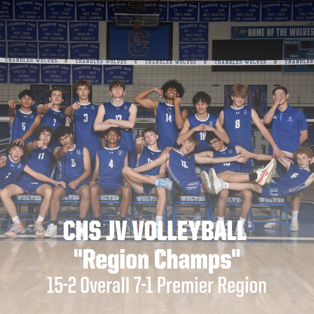 Chandler Boys Volleyball (@chandlerboysvb) on Twitter photo Congrats to Chandler JV VB on an outstanding season!
The Wolves went 15-2 overall and 7-1 in Arizona's best region. 
Thank you to Coaches Scott Schutkowski and Trevor Medigovich for your time and effort. 
The future of CHS VB remains bright! Congrats to Chandler JV VB on an outstanding season!
The Wolves went 15-2 overall and 7-1 in Arizona's best region. 
Thank you to Coaches Scott Schutkowski and Trevor Medigovich for your time and effort. 
The future of CHS VB remains bright!