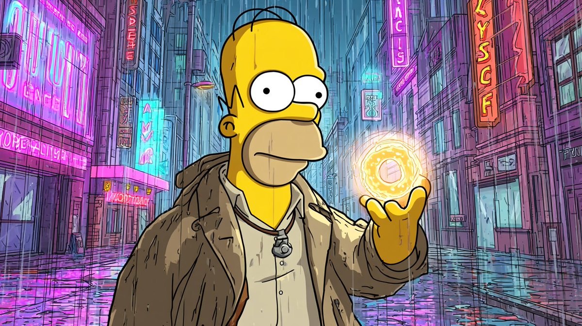 DomDomLiu's tweet image. Homer Simpson as a cyberpunk character interacting with futuristic technology #Midjourney #OmniReference #HomerSimpson