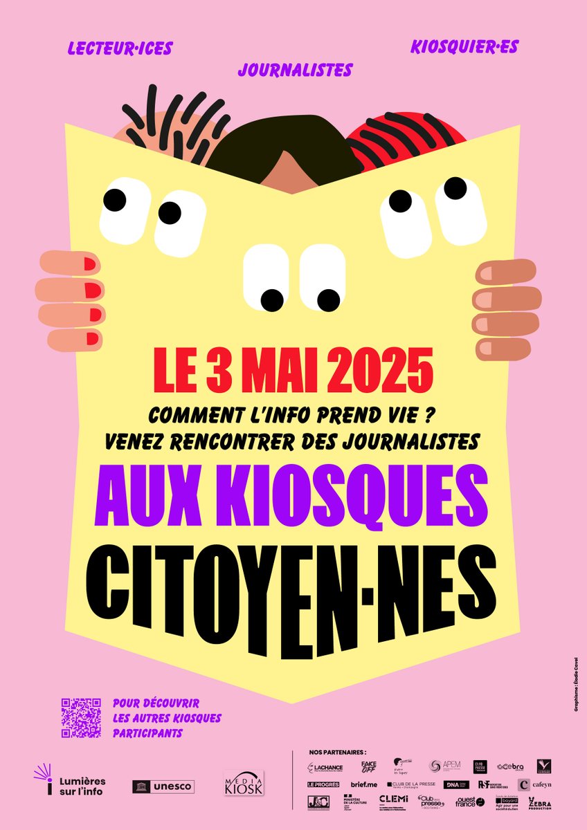 🗞️🗣️ Journalisme et Citoyenneté se mobilise aux côtés de <a href="/LumieresInfo/">Lumières sur l’info</a> !📅 Demain, à l’occasion de la Journée internationale de la liberté de la presse, participez à l’opération "Aux kiosques, citoyen·ne·s" de 9h à 15h dans 12 villes en France !