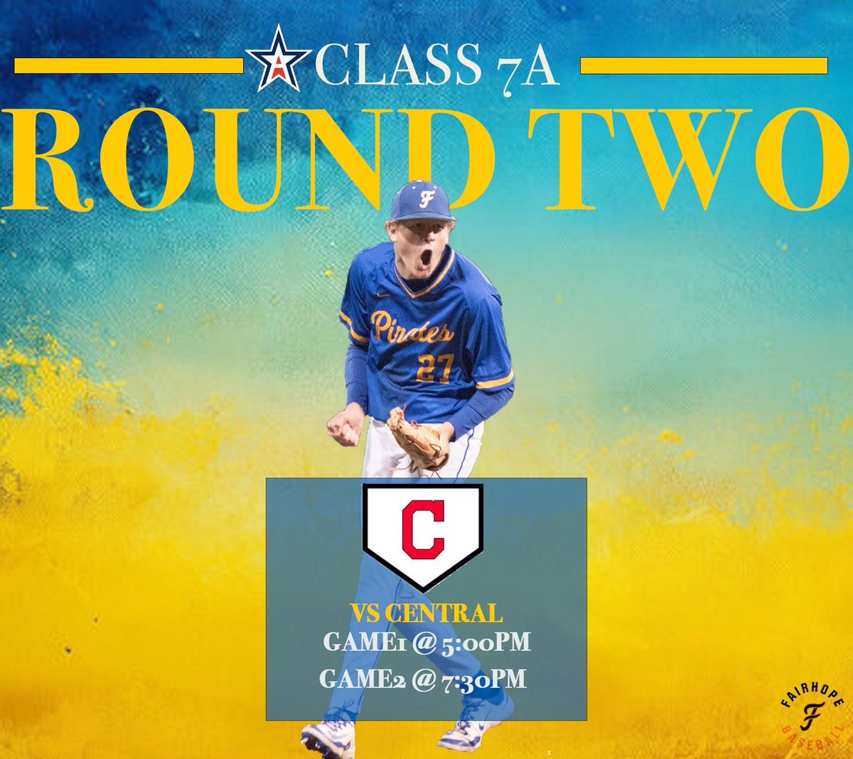 Pirates are at home for Round Two of the playoffs!

🆚Central Phenix City
⌚️5:00PM (DH)
📍Volanta Park

#GoPirates🏴‍☠️
