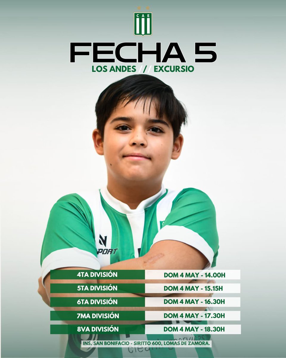 🇳🇬🔜 𝘗𝘙Ó𝘟𝘐𝘔𝘈 𝘍𝘌𝘊𝘏𝘈

‼️ Visitamos a Los Andes por la Fecha 5 del torneo.

➡️ Inferiores desde las 14.00hs

💚 ¡VAMOS VERDE!