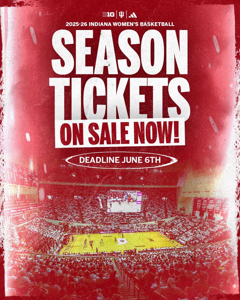 IndianaTix's tweet image. Season Tickets for @IndianaWBB are on sale! Make sure you purchase or renew before June 6th!
If renewing, your application is on you account on iuhoosiers.com
New purchasers can purchase here: bit.ly/4jC9ga9