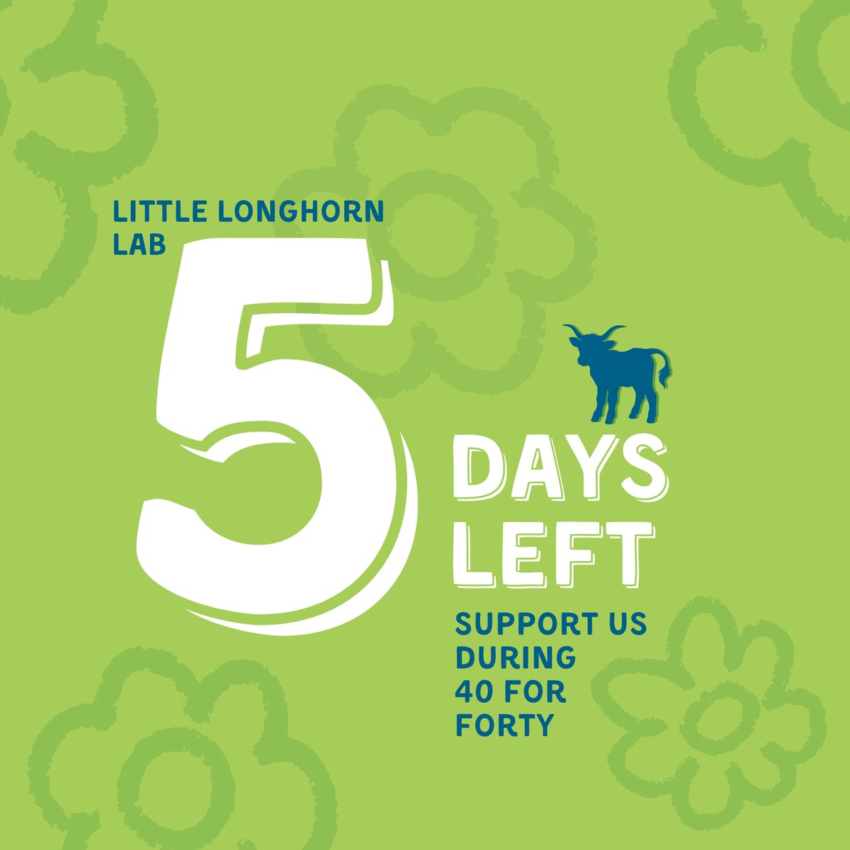5 days until you can support the Little Longhorn Lab! We empower children with language delays/autism through free, research-backed caregiver coaching. 🗨️🫂

This 40 Hours for the Forty Acres (May 7/8), your gift helps us turn science into support.
🔗 tinyurl.com/3jy6ydjs