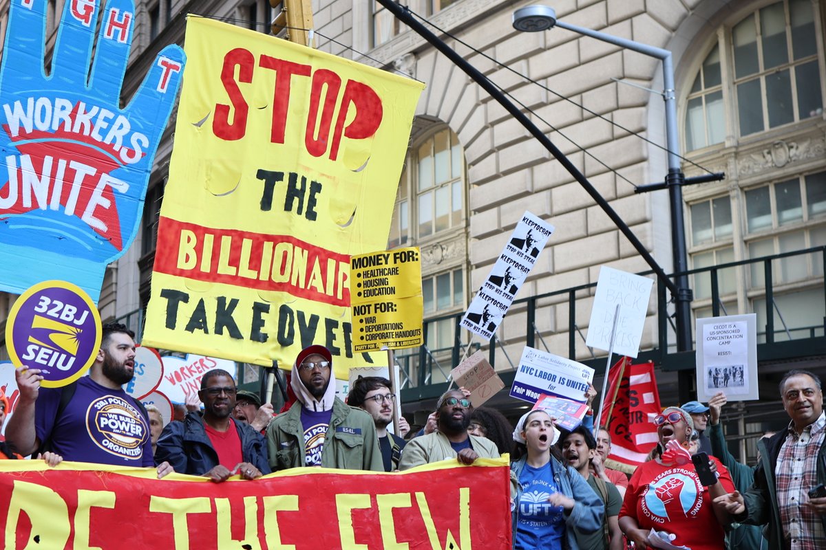 ALIGNny's tweet image. ✊We are the many - they are the few! Somos más! We’re fighting the billionaire takeover!

On International Workers’ Day, we are demanding a world where every family has housing, healthcare, fair wages, union protection—regardless of race, zip code, or immigration status.