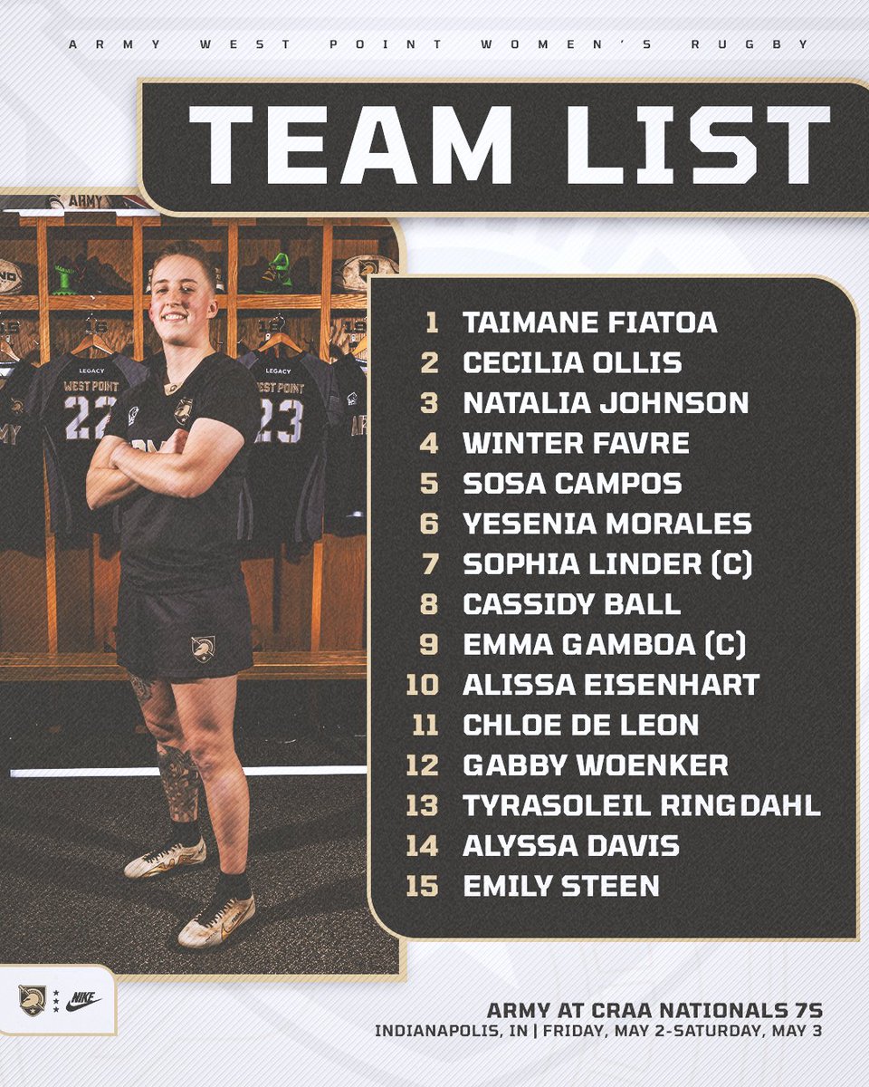 And we're under way!

Check out our team list for this weekend's competitions 👀

#GoArmy