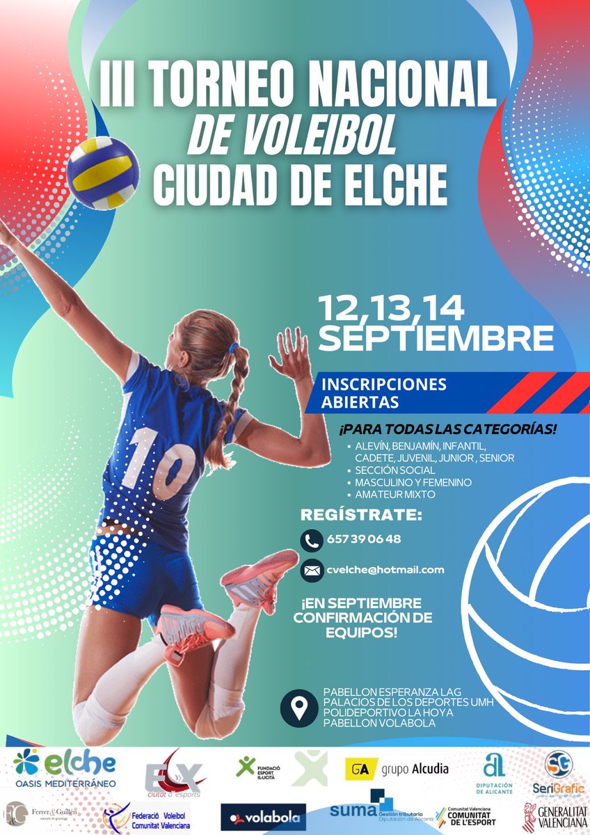 ¡INSCRIPCIONES ABIERTAS! 

Categorías para todas las edades, secciones masculina, femenina y mixta, ambiente increíble y sobre todo:
muchas ganas de disfrutar del deporte que nos une.

¿Quieres participar? Escríbenos y te contamos cómo.

No lo dejes para el último momento!!