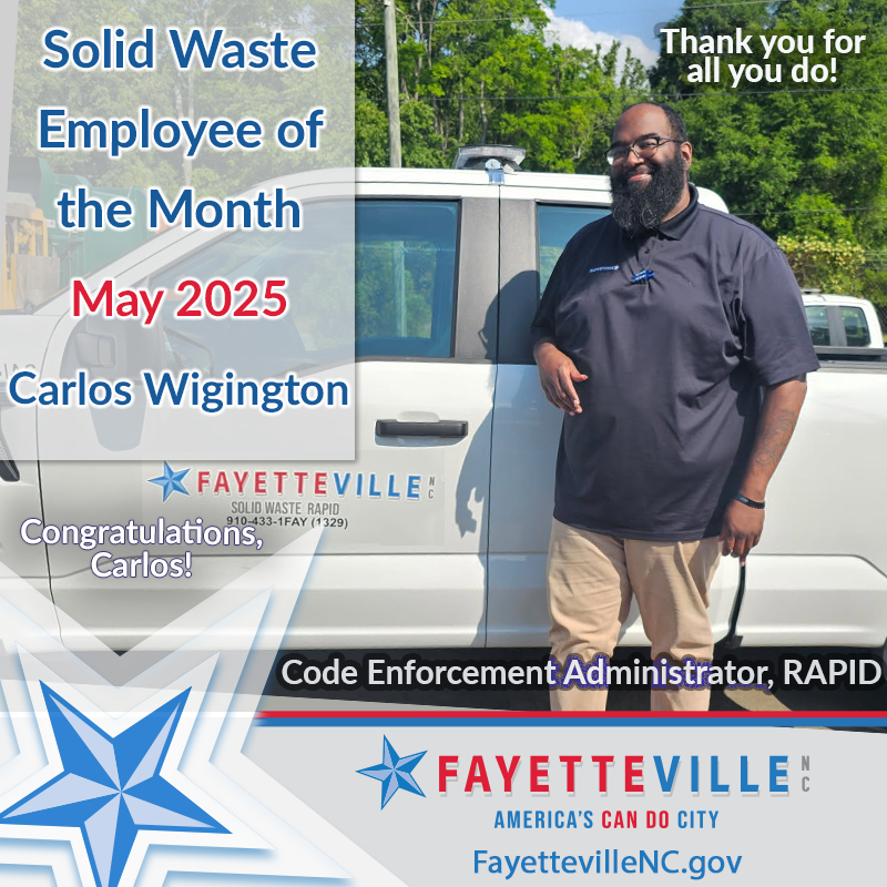 Congratulations to our Employee of the Month, Carlos Wigington!